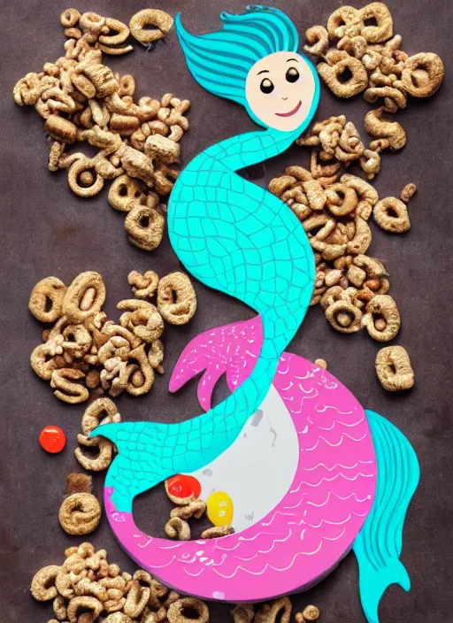 Image similar to mermaid in bol full of cereal and milk