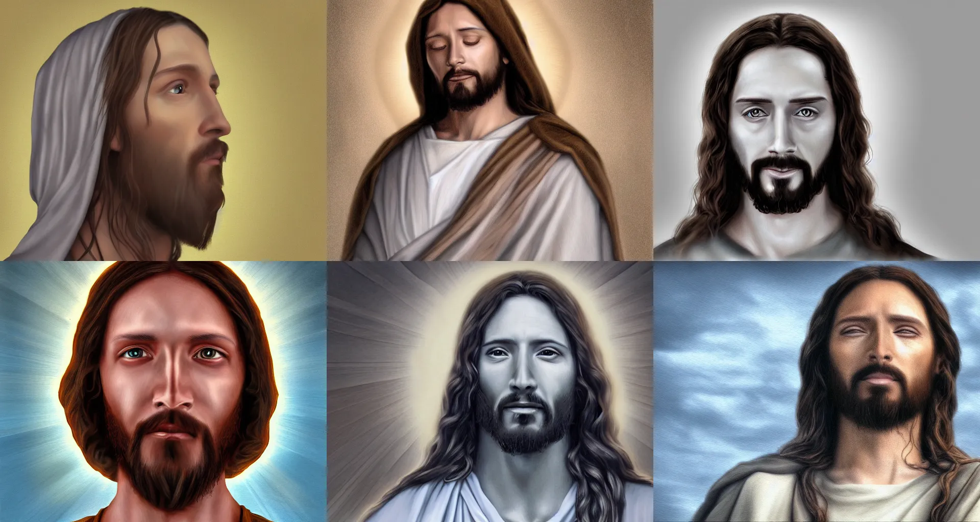 Prompt: photorealistic jesus christ, digital art