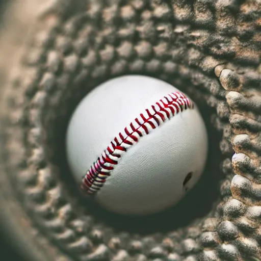 Prompt: a macro shot of a baseball, photorealistic