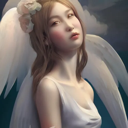 Prompt: Portrait of a beautiful young graceful female holy angel， full of details, matte painting, concept art, smooth, by Ina Wong and wlop，Soft light atmosphere，trending on cgsociety and artstation，8kHDR，light effect，rtx on，-H 768