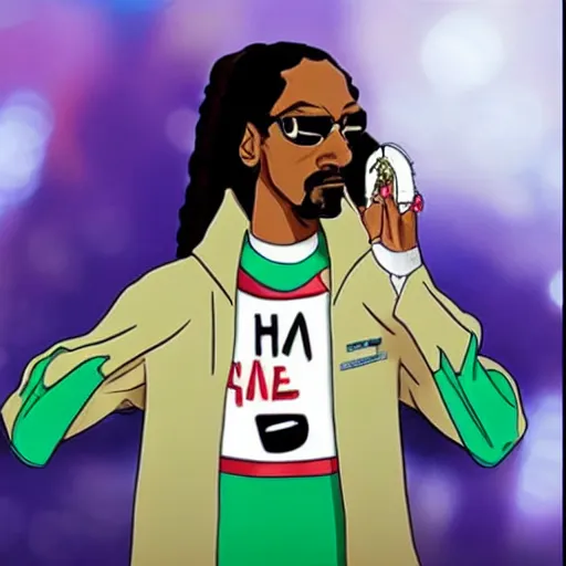 Prompt: snoop dog as an anime character