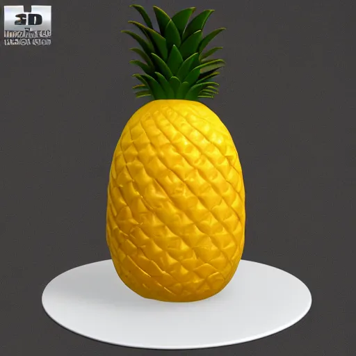 Image similar to 3D model of pineapple, 4k,