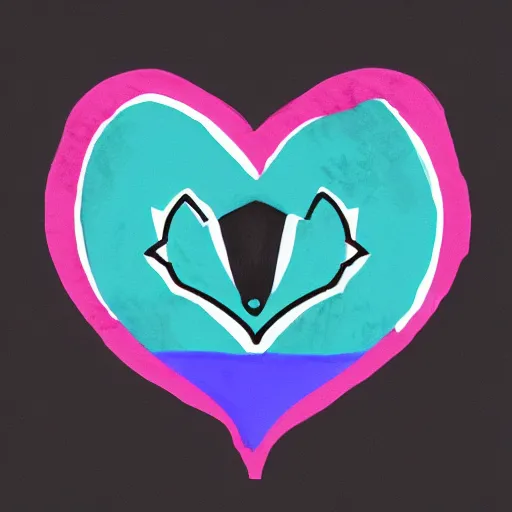 Image similar to fox cute heart illustration trans flag colors