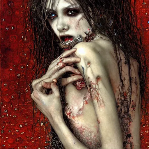 Image similar to depraved vampire, intricate detail, klimt, royo, royo, whealan,