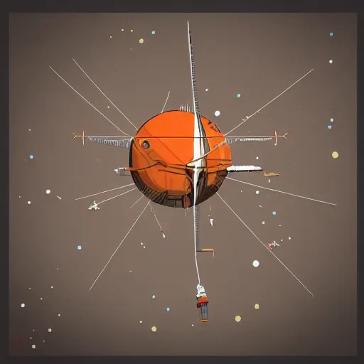 Image similar to spaceship ussr sputnik in tan di style artstation, because its irrelevant and not accurate, pinterest, perfect dynamic position, extremely realistic and highly details, bokeh, reduce duplication interference