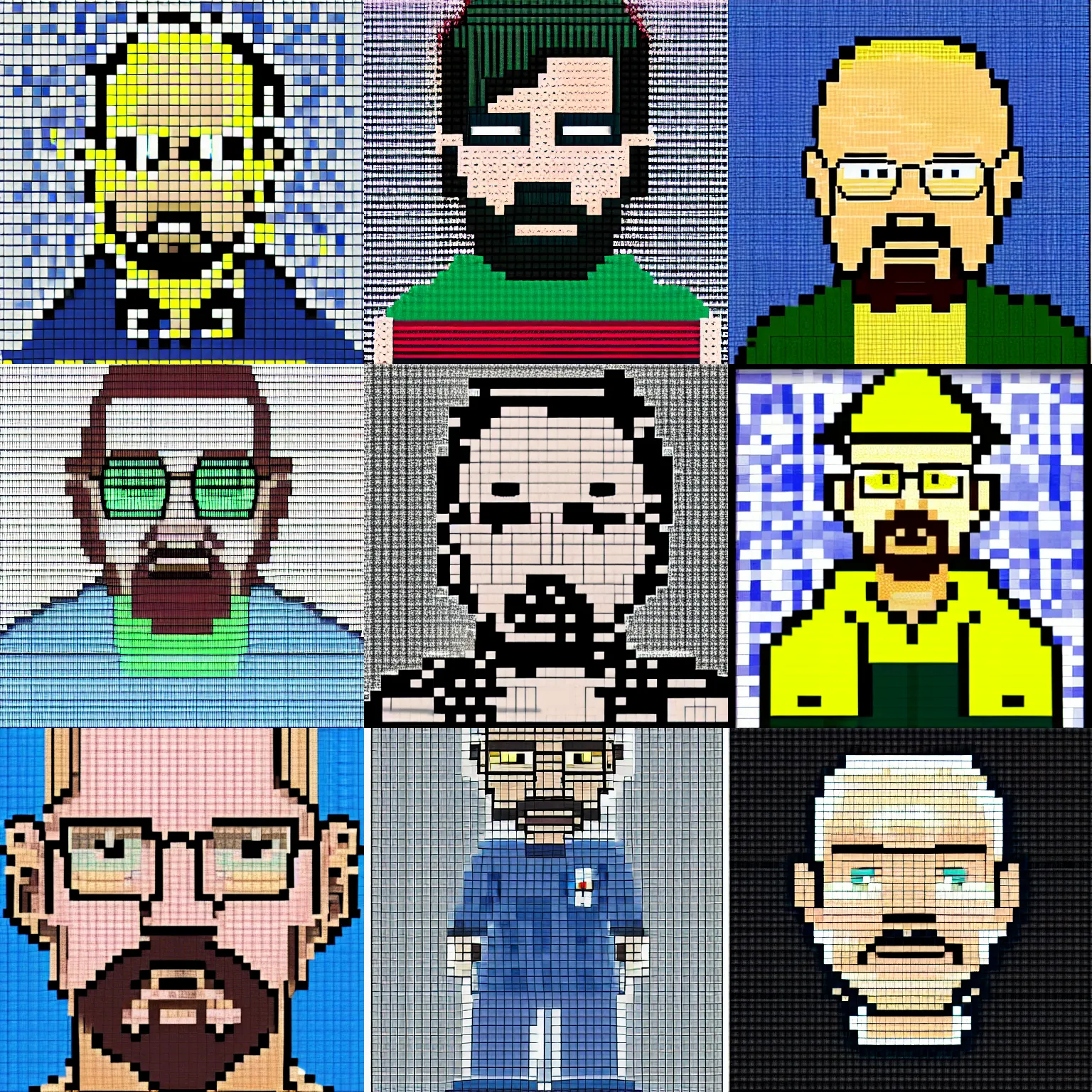 Prompt: walter white, 8-bit