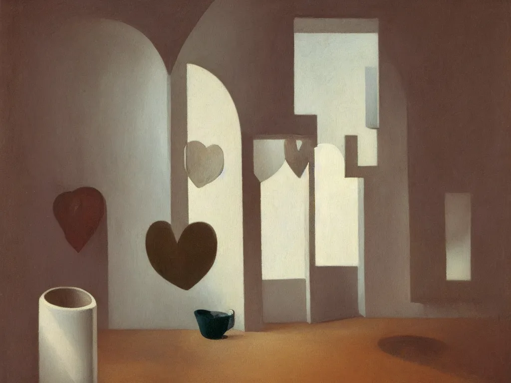 Prompt: chambers of the heart. Painting by Morandi, Agnes Pelton