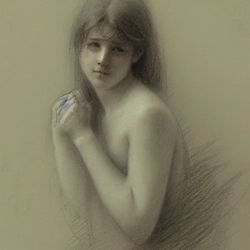 Prompt: a lonely girl by ilya repin. pencil sketch. hd, ultra clear detailed