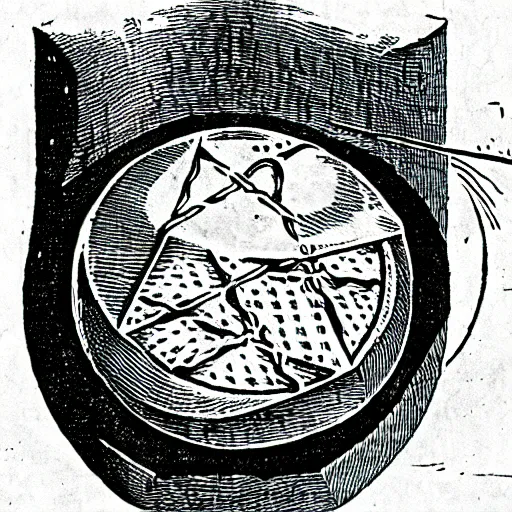 Image similar to philosopher's stone, alchemical engraving