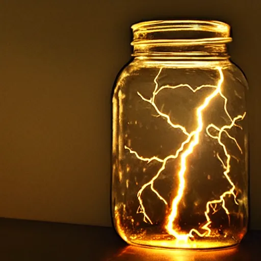 Prompt: lightning in a jar