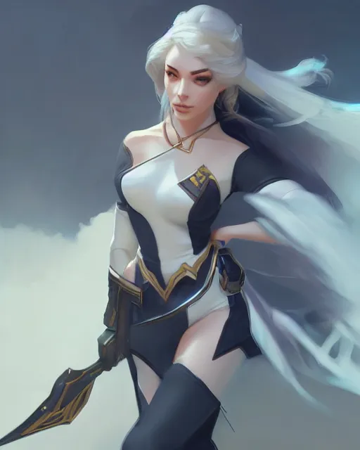 Image similar to ashe from overwatch, cinematic, stunning, highly detailed, digital painting, artstation, smooth, hard focus, illustration, art by artgerm and greg rutkowski and alphonse mucha