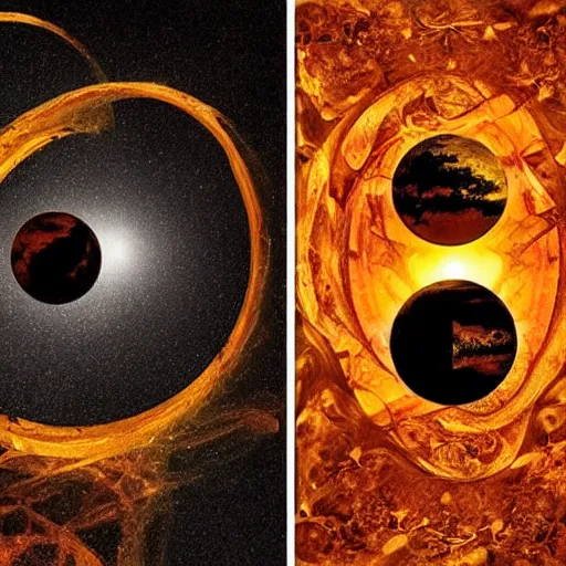 Image similar to The Amber stories take place in two contrasting true worlds, Amber and Chaos, and in shadow worlds (Shadows) that lie between the two. These shadows, including our Earth, are parallel worlds that exist in, and were created from, the tension between opposing magical forces of Amber and Chaos.