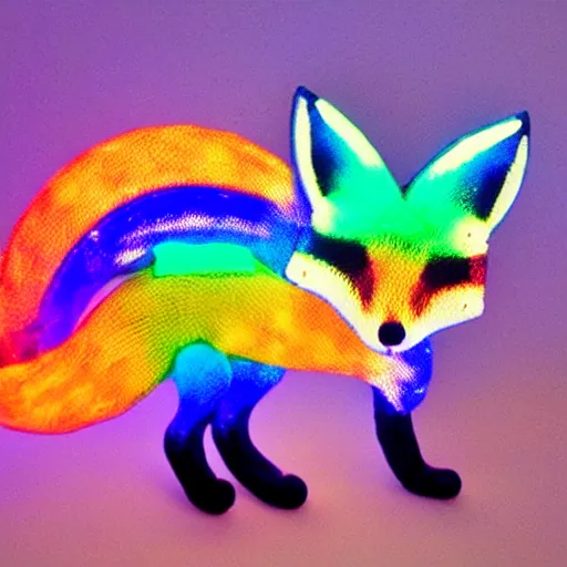 Image similar to rainbow led fox