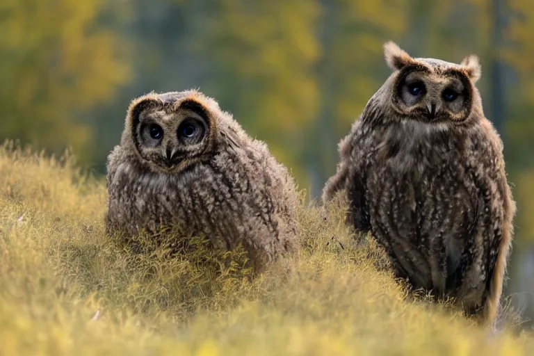 Image similar to wildlife photography of an Owlbear by Emmanuel Lubezki