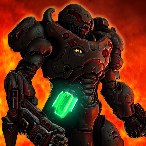 Image similar to doom slayer from doom eternal, photography