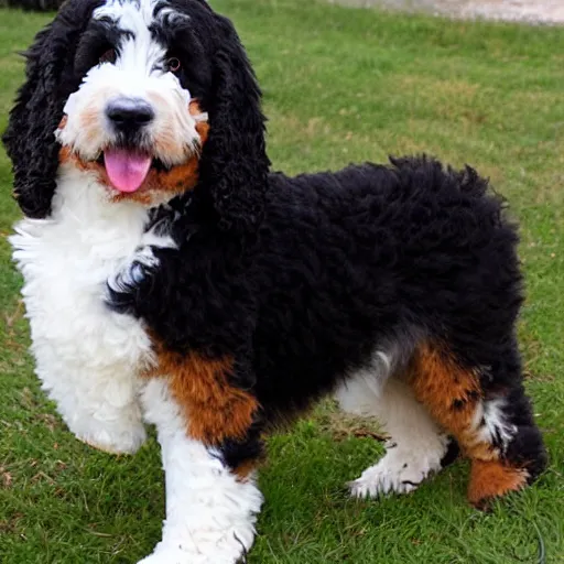 Image similar to young bernedoodle in france