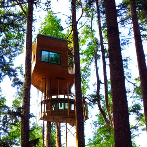 Image similar to futuristic tree house utopian forest