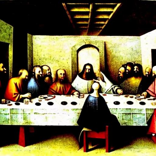 Image similar to The Last Supper painting by Hieronymus Bosch