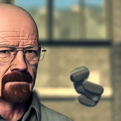 Prompt: Walter White in the show Squid Game, realistic, 4k, HDR, sharp focus,