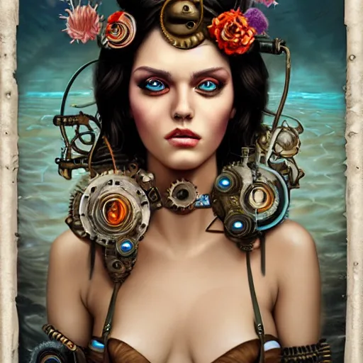 Prompt: Underwater Steampunk portrait, Pixar style, by Tristan Eaton Stanley Artgerm and Tom Bagshaw.