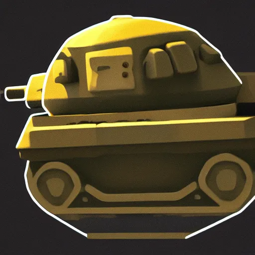 Image similar to a cute chubby tank icon stylized digital illustration radiating a glowing aura global illumination ray tracing hdr fanart arstation