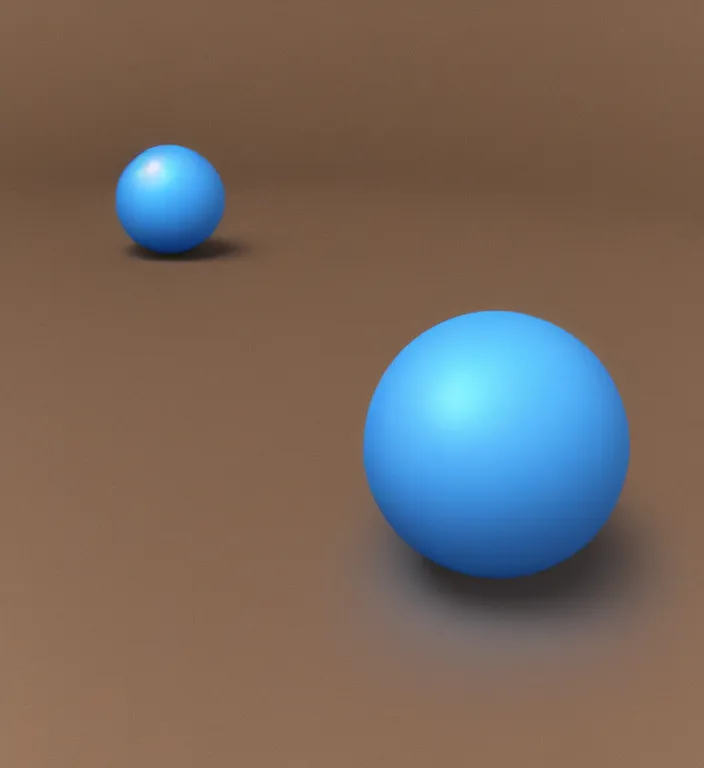 Prompt: a blue ball on a table + specular highlights + ambient occlusion + global illumination + bump map + reflective + caustics + refractive + unreal engine 5 + DOF + sharp focus