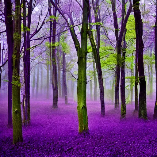 Prompt: atmospheric purple forest