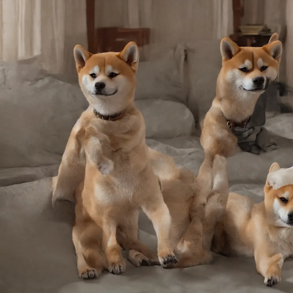 Image similar to shiba inu, from the grand budapest hotel