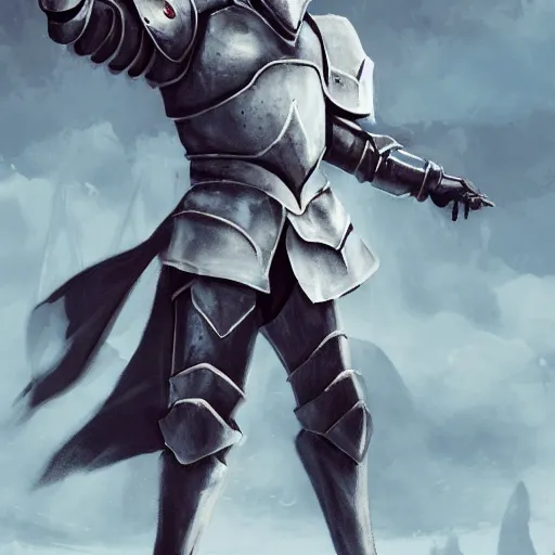 Prompt: armored knight hold a luminance white bird on outstretched hand carefully, atmospheric, concept art