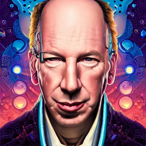 Prompt: Biopunk portrait of Hans Zimmer, Pixar style, by Tristan Eaton Stanley Artgerm and Tom Bagshaw.