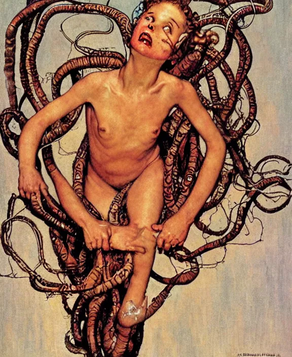 Image similar to medusa by norman rockwell