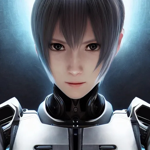 Image similar to portrait of female android by Tetsuya Nomura, 4k