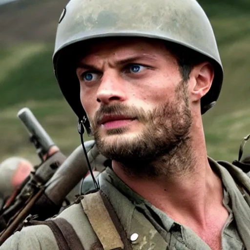 Image similar to Jamie Dornan starring in saving private Ryan