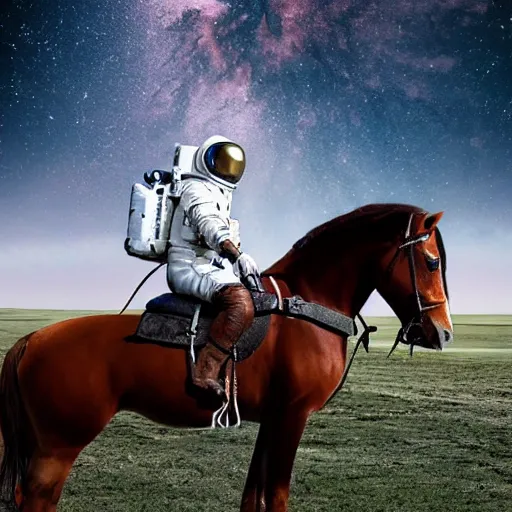 Image similar to <photograph accurate=true quality=very-high>an astronaut riding a horse</photograph>