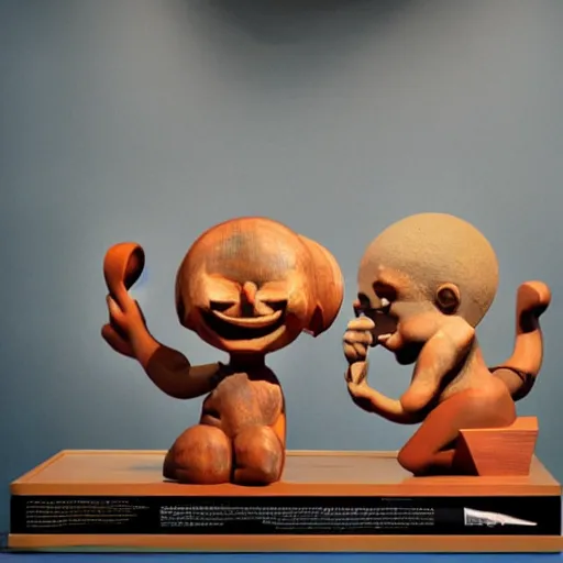 Image similar to cartoon forbidden sculpture toy on display