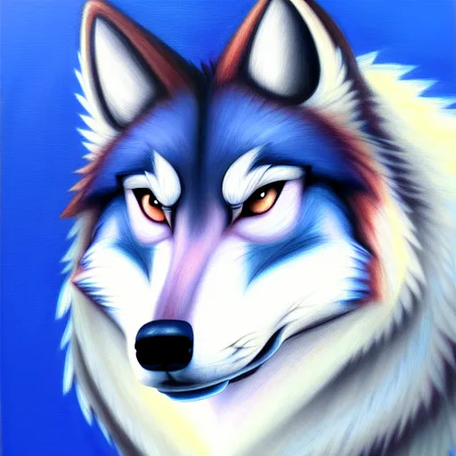 Image similar to a round blueberry - wolf hybrid, toony, deviantart, furry, oil on canvas, hd