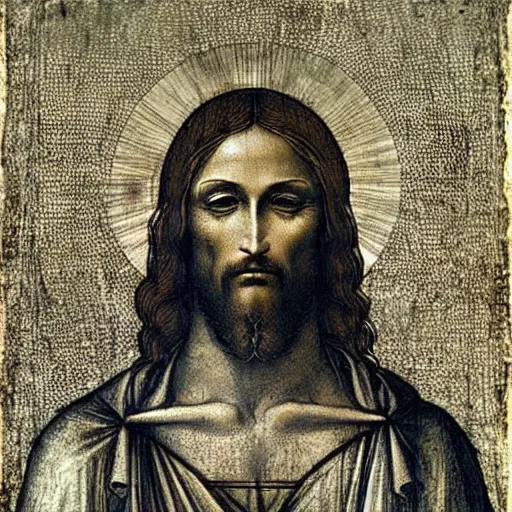 Image similar to jesus christ as imagined by leonardo da vinci