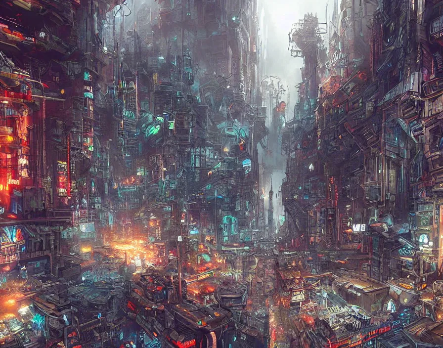 ArtStation - Cyberpunk City Landscape