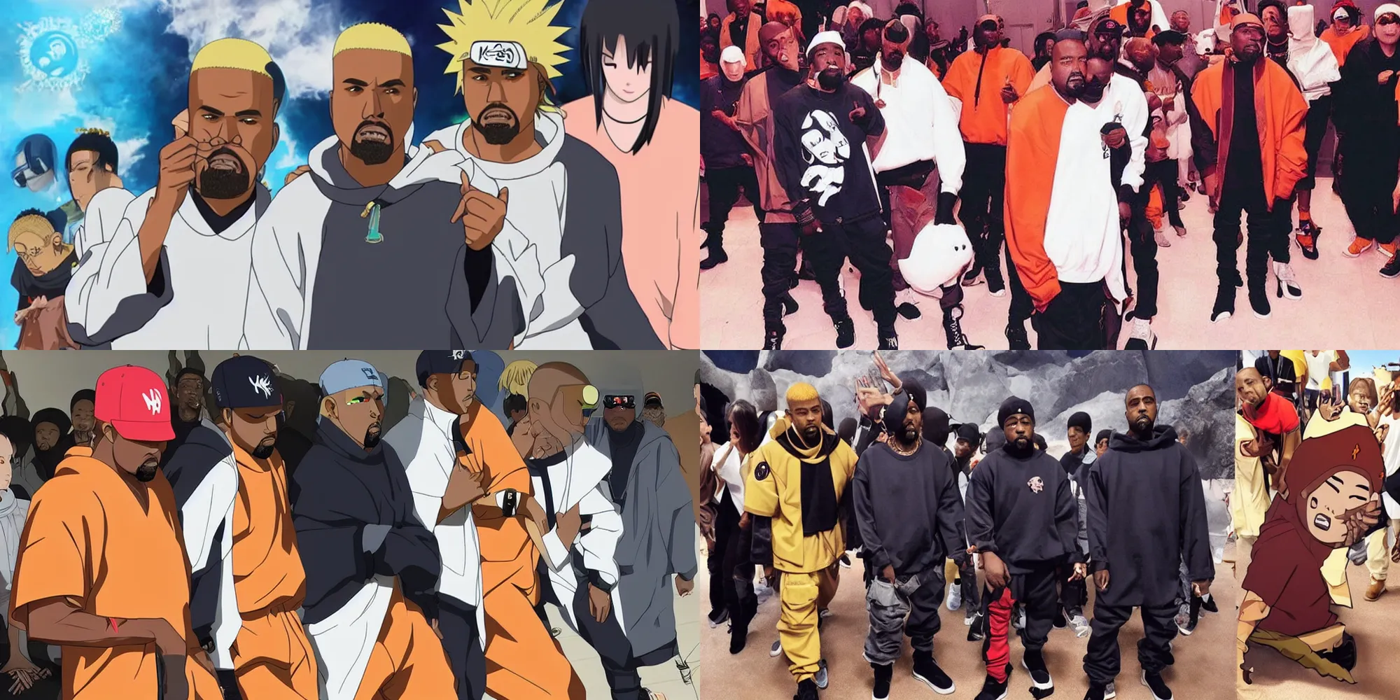 Prompt: Kanye West in Naruto