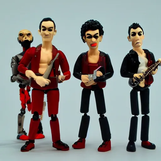 Prompt: misfits band action figures,