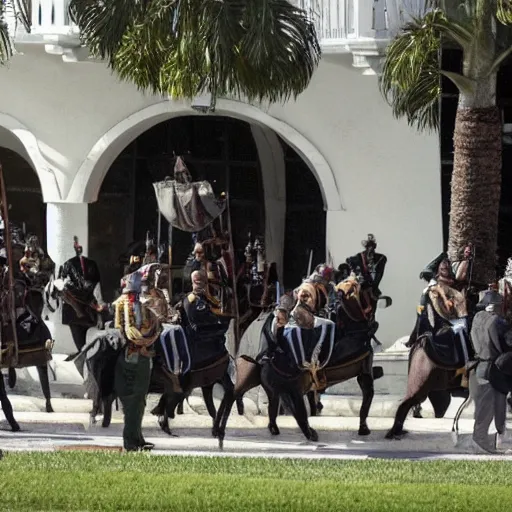 Image similar to Dark Biden laying siege on Mar-a-Lago