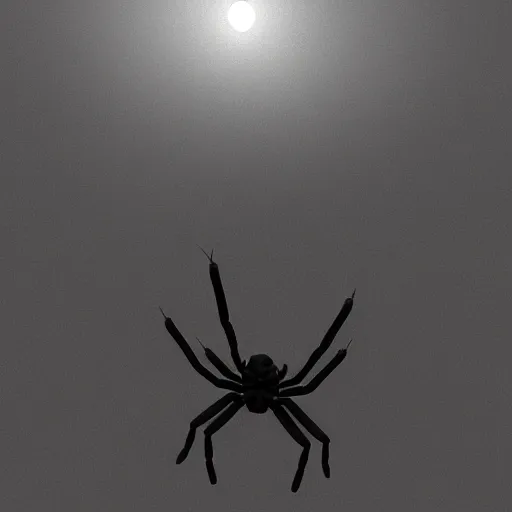 Prompt: giant spider invading new york, night, fog, 8 mm, 3 d render, octane render, cinema 4 d