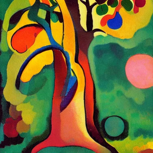 Prompt: a painting of a tree by vasili kandinski - 4