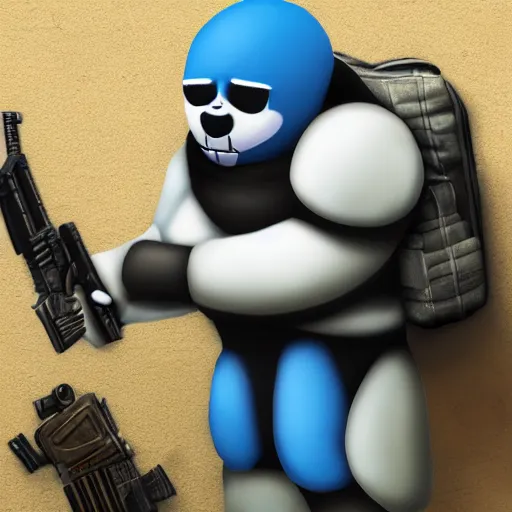 Prompt: Sans in CS:GO