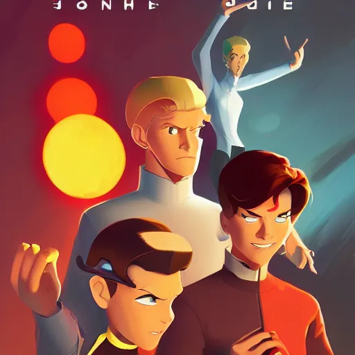 Image similar to face icon stylized minimalist the new adventures of johnny quest, loftis, cory behance hd by jesper ejsing, by rhads, makoto shinkai and lois van baarle, ilya kuvshinov, rossdraws global illumination