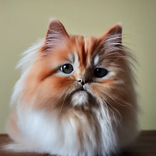 Image similar to persian cat, light orange, photo, award winning