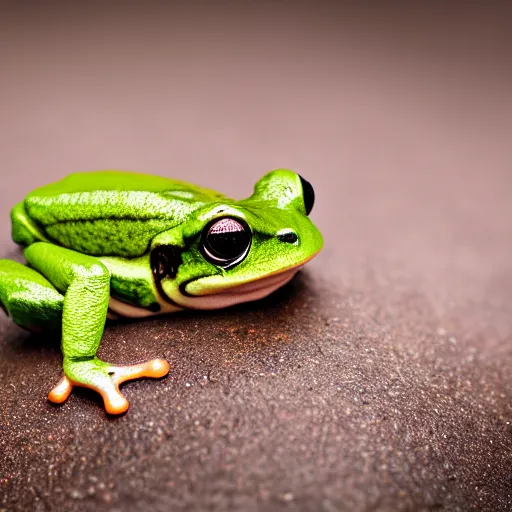 Prompt: 8k photograph of a miniature frog