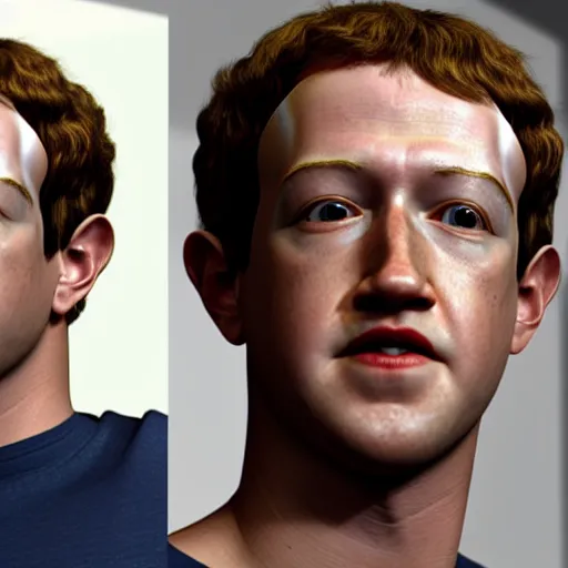 Image similar to in the corner of this dingy room mark zuckerberg cowers and weeps shamefully, high resolution 3 d render character model