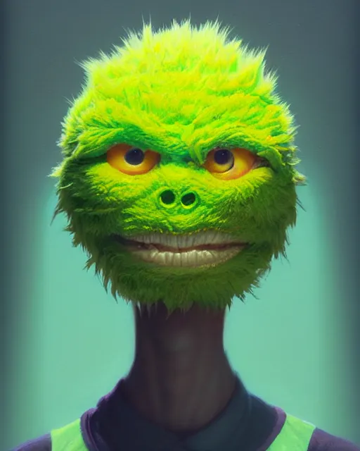 Image similar to highly detailed vfx portrait of a character of a tennis ball monster stephen bliss, chalk, unrealengine, greg rutkowski, loish, rhads, beeple, makoto shinkai and lois van baarle, ilya kuvshinov, rossdraws, tom bagshaw,