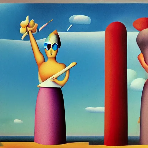 Image similar to The only colab between Tarsila do Amaral and Rene Magritte